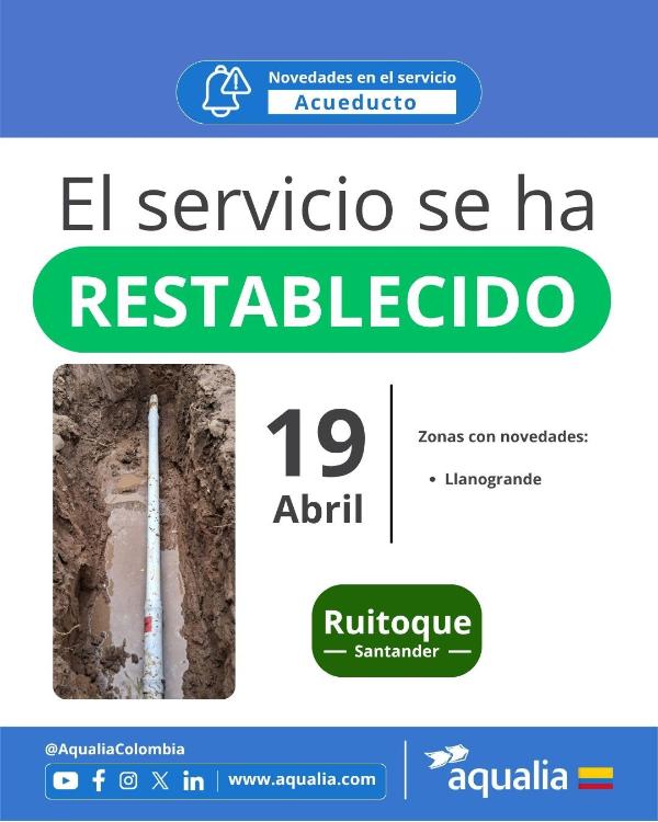 El servicio se ha restablecido en Llanogrande